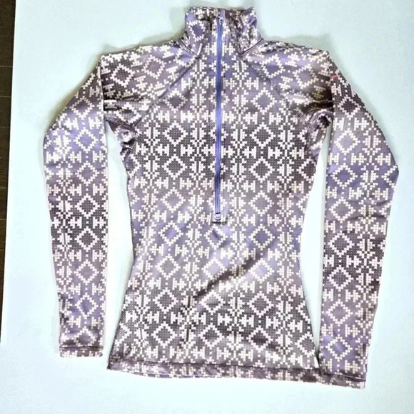 Nike Pro Aztec Hyperwarm purple half zip long sleeve sz XS - Picture 1 of 9